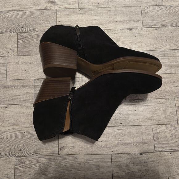 Franco Sarto Womens Size 6.5 M Black Suede Heeled Ankle Chelsea Boots Bootie - Picture 4 of 10